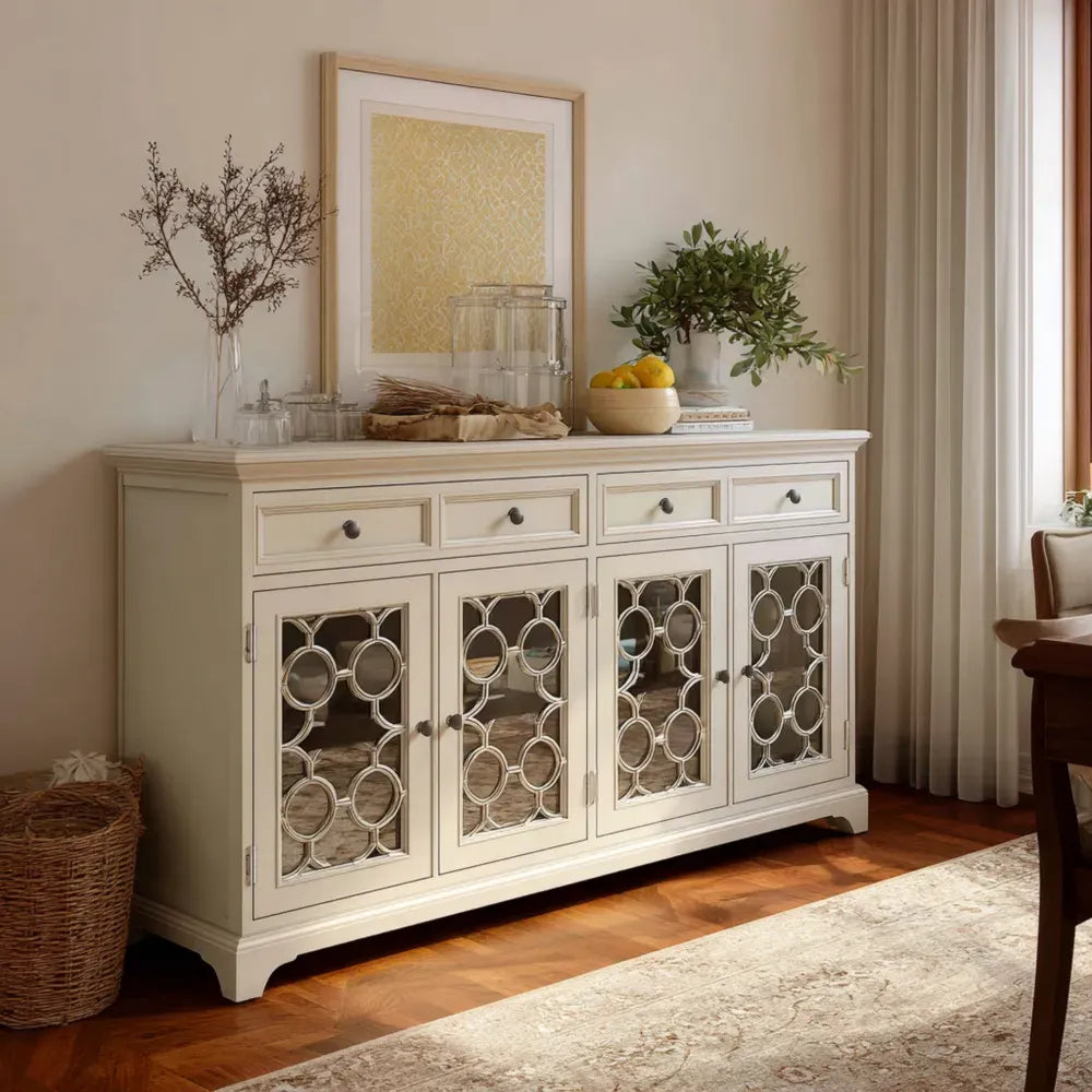 Sideboard Wood 160x40x85 cm - Cream - Classic Design