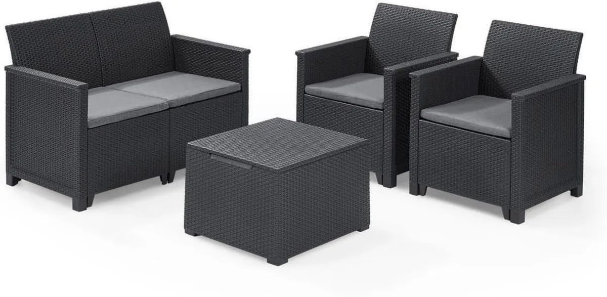 Set Salotto da Giardino Keter Emma in Grafite