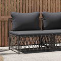 Set Divano da Giardino Moderno con Cuscini in Tessuto Antracite, Mobili da Esterno per Pranzo e Relax, Struttura in Acciaio 110kg