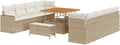 Set Divano da Giardino 11 Pezzi in Polyrattan Beige, Design Modulabile e Robusto, Comfort Elegante per Esterni