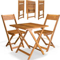 Set da Giardino 3 Pezzi in Legno di Acacia Pieghevole per Esterni