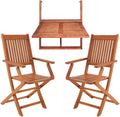 Set mobili da balcone in acacia FSC 3 pezzi pieghevole per esterno