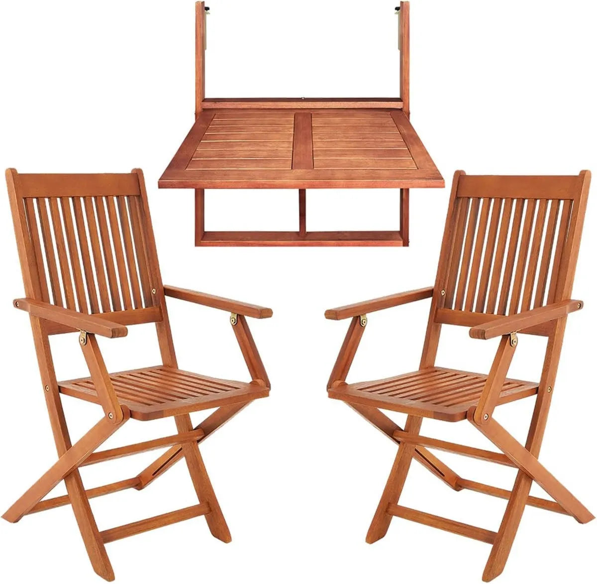 Set mobili da balcone in acacia FSC 3 pezzi pieghevole per esterno