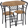 Yaheetech Set Tavolo e Sedie per Sala da Pranzo e Cucina, Design Salvaspazio, Adatto a Piccoli Ambienti, Struttura in Legno e Metallo, Stile Vintage, Capacità Sedia 136 kg, 2 Persone