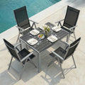 Set Arredo Giardino in Alluminio: Tavolo e Sedie Pieghevoli Regolabili