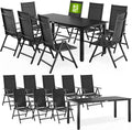 Set da Giardino con Tavolo in WPC e 4 Sedie in Alluminio, Grigio