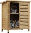 Outsunny Ripostiglio in Legno di Abete per Giardino, Capanno Attrezzi Impermeabile con Tetto Bituminoso, 87x46.5x96.5cm