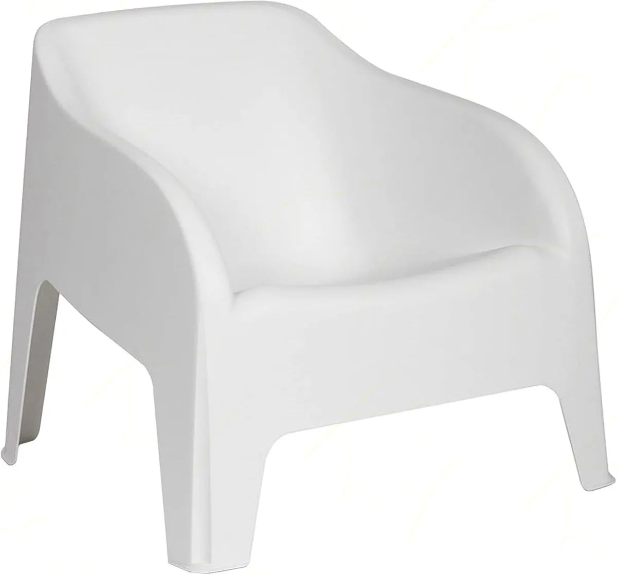 Poltrona da Giardino in Resina Bianca, Impermeabile e Facile da Pulire, 79x76.5x70h cm - Arredo Esterno per Giardino e Terrazzo, Made in Italy