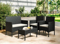Set Salotto da Giardino in Rattan con Divano, Poltrone e Tavolo in Vetro - Arredo Esterno Impermeabile con Cuscini Removibili