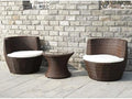 Set Salotto Esterno in Rattan con Tavolino e Poltrone - Cuscini Inclusi, Design Moderno
