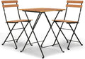Set bistrot da balcone in teak e acciaio, mobili da giardino pieghevoli