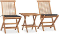 Set da Giardino in Teak Massiccio: Tavolo e Sedie Pieghevoli con Cuscini