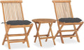 Set da giardino pieghevole in teak con 3 posti a sedere