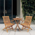 Set da giardino in teak con tavolo e sedie pieghevoli, legno massiccio e resistente