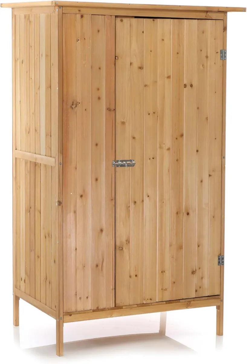 Armadietto da Giardino in Legno con Ripiani - 92x57x154 cm