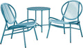 Set Arredi da Giardino SONGMICS: Tavolino e 2 Sedie Acapulco, Blu Lago