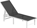 Lettino Sdraio Regolabile in Acciaio e Textilene, 5 Posizioni, Ideale per Giardino e Piscina, 60x166x84 cm, Grigio