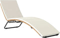 Lettino Prendisole S in Rattan con Cuscino, Struttura in Acciaio per Esterni, Crema 175x57x80cm