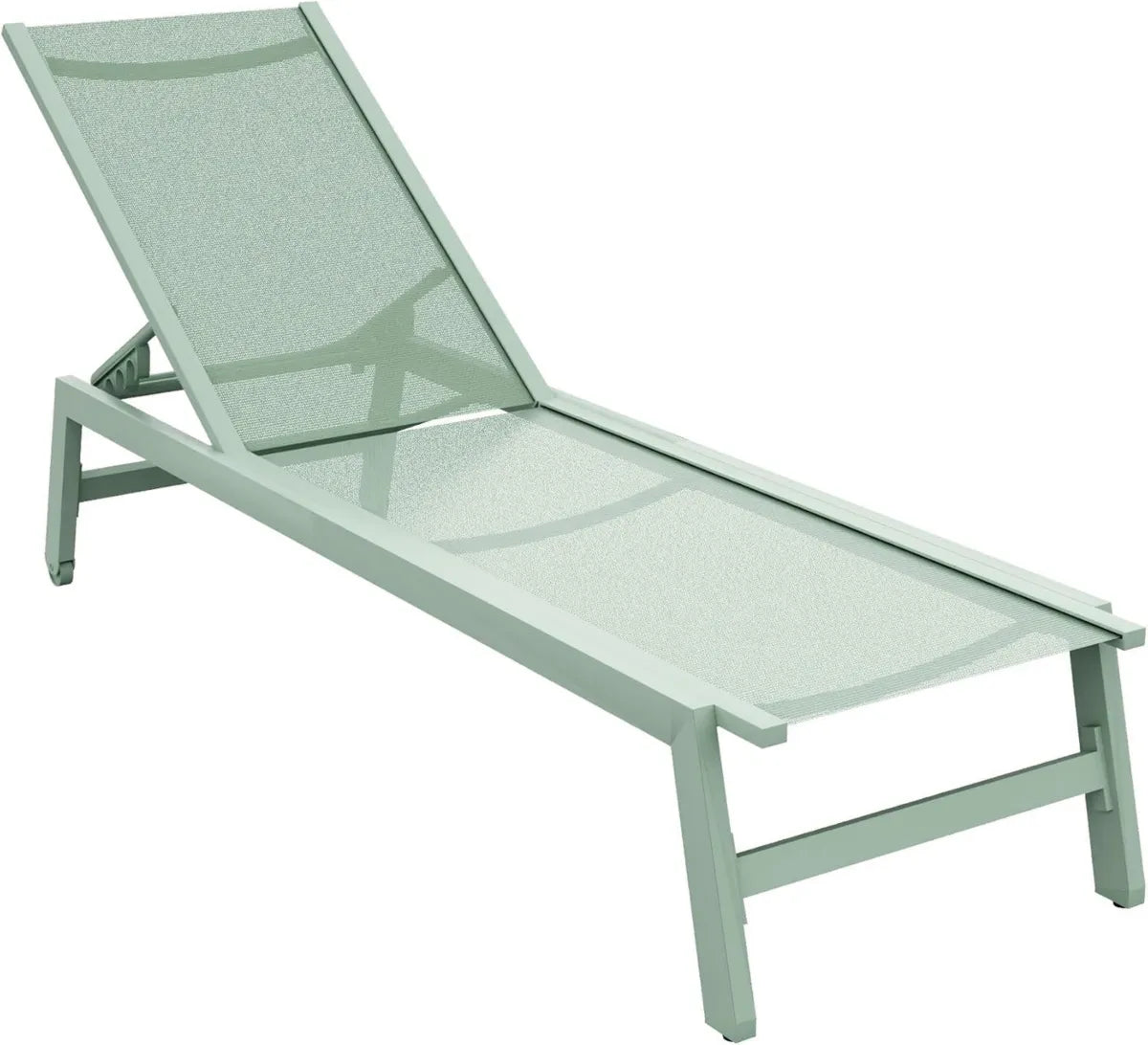 Sdraio da Giardino in Alluminio e Tessuto Verde Salvia - 192x55x30 cm