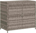 Armadio da Giardino in Polyrattan Grigio 83x45x76 cm