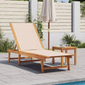 Lettino Prendisole in Acacia e Textilene per Giardino e Piscina