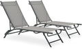 Set di 2 Lettini Prendisole in Textilene e Acciaio per Giardino e Piscina