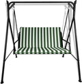 Cuscino per Dondolo da Giardino 2-4 Posti a Strisce Bianco e Verde - Artigianato Italiano