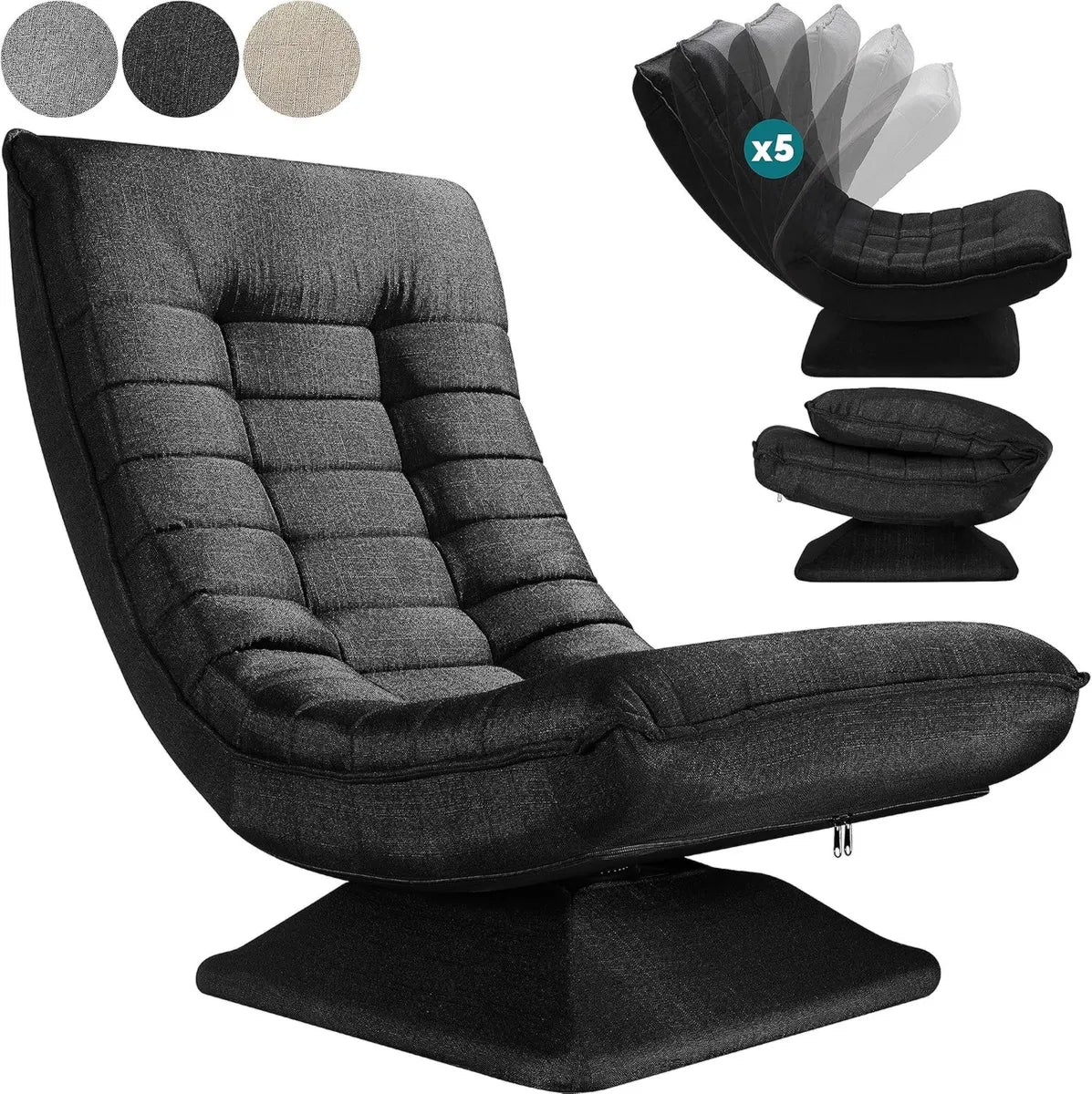 Sedia Relax Casaria® Reclinabile 360° Imbottita Portata 150kg