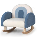 Sedia a Dondolo per Bambini 3-5 Anni, Ergonomica, con Braccioli e Piedi in Legno, Massimo 50kg, Blu