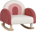 Sedia a Dondolo Bambini Ergonomica in Legno Rosso, 3-5 Anni, Massimo 50kg