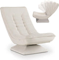 Poltrona Relax Ergonomica in Velluto 360° Girevole e Reclinabile - Beige