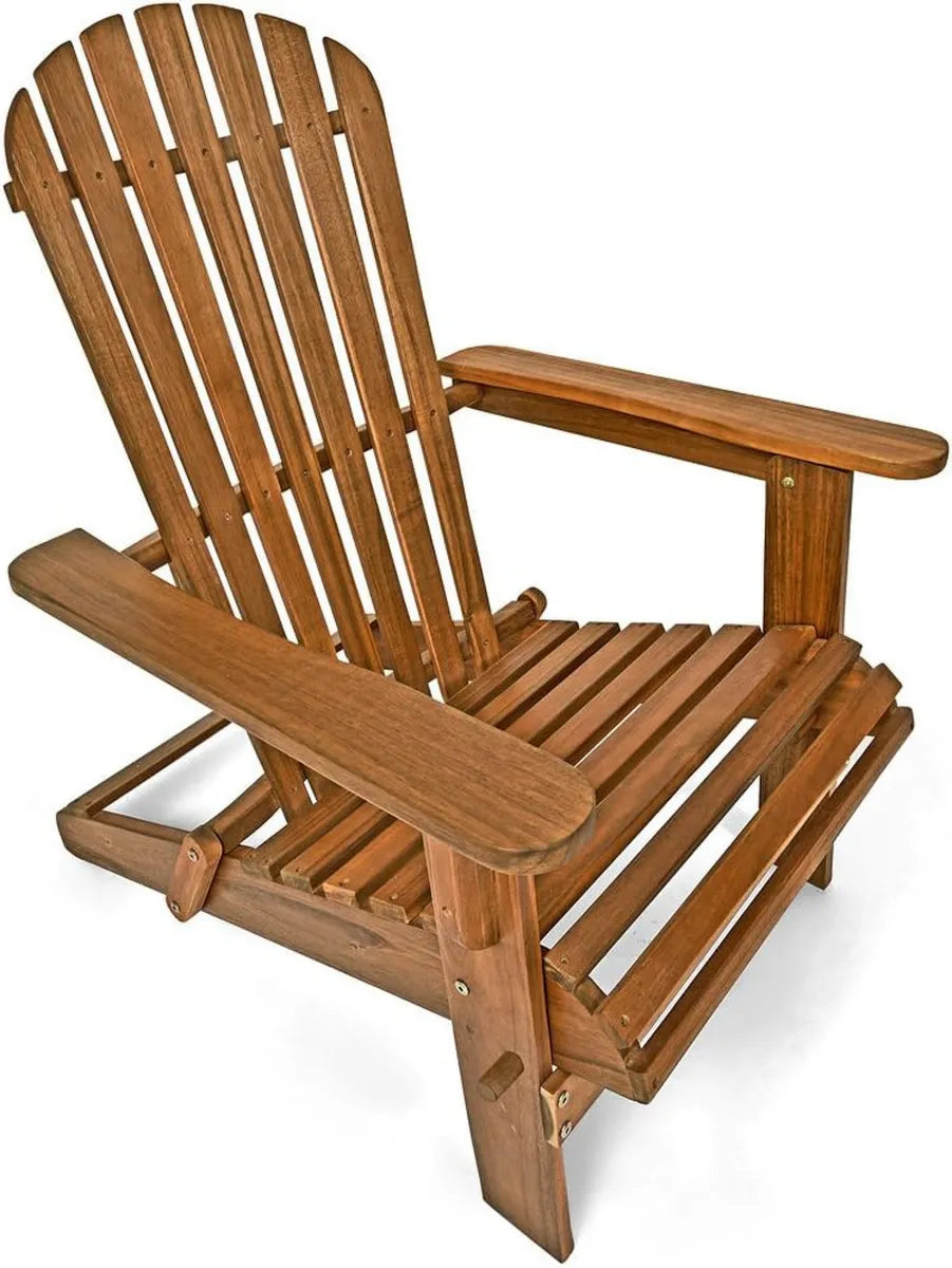 Sedia Relax Pieghevole in Legno di Acacia per Giardino e Terrazza