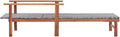 Chaise Longue in Polirattan e Acacia Grigio, 200x55x56 cm, Reclinabile, per Giardino e Piscina, Robusta e Facile da Montare