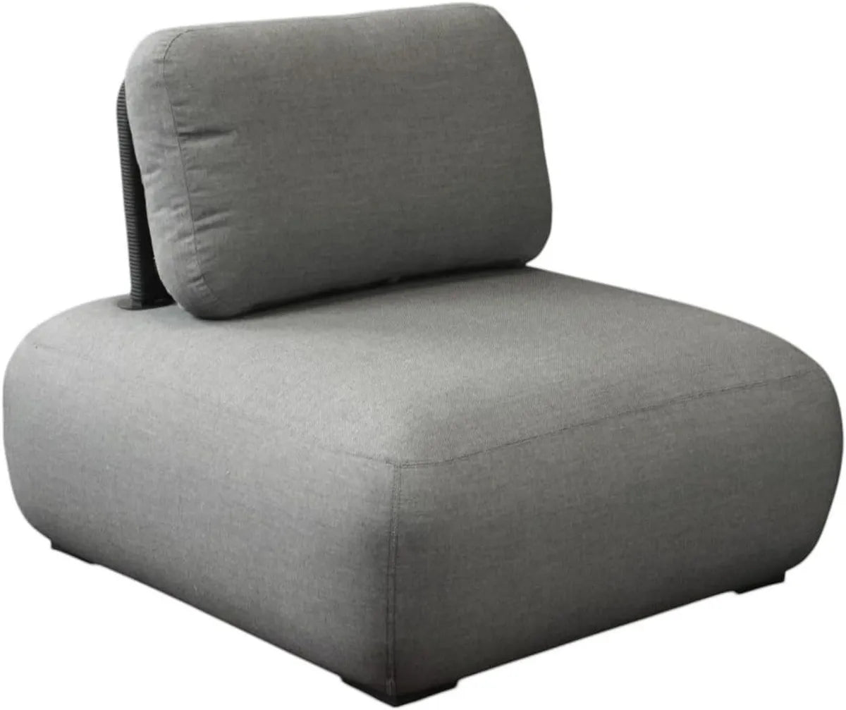 Poltrona da Giardino in Alluminio e Corda con Cuscino Grigio - Milani Home