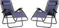Sdraio Ergonomiche da Giardino con Portabicchieri e Poggiatesta, Sedia Pieghevole da Esterno Zero Gravity, Capacità 120kg, Set di 2
