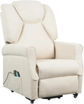 Poltrona Relax Elettrica Massaggiante Reclinabile per Anziani in Tessuto Antimacchia Beige