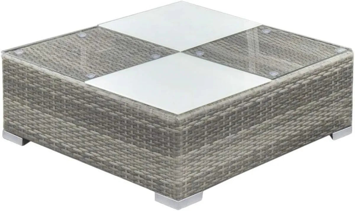 Set di mobili da giardino 6 pezzi in polirattan grigio con cuscini
