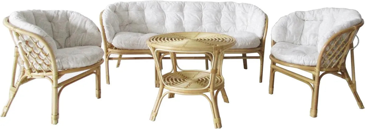 Set Salotto in Rattan per Interni ed Esterni, 5 Posti