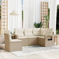 Set Divano Giardino 5 Pezzi in Polyrattan Beige con Cuscini