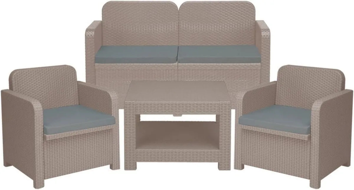 Set Salotto Rattan: Divano, Poltrona e Tavolo per Giardino