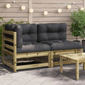 Divano da Giardino Modulare in Legno di Pino e Rattan con Cuscini