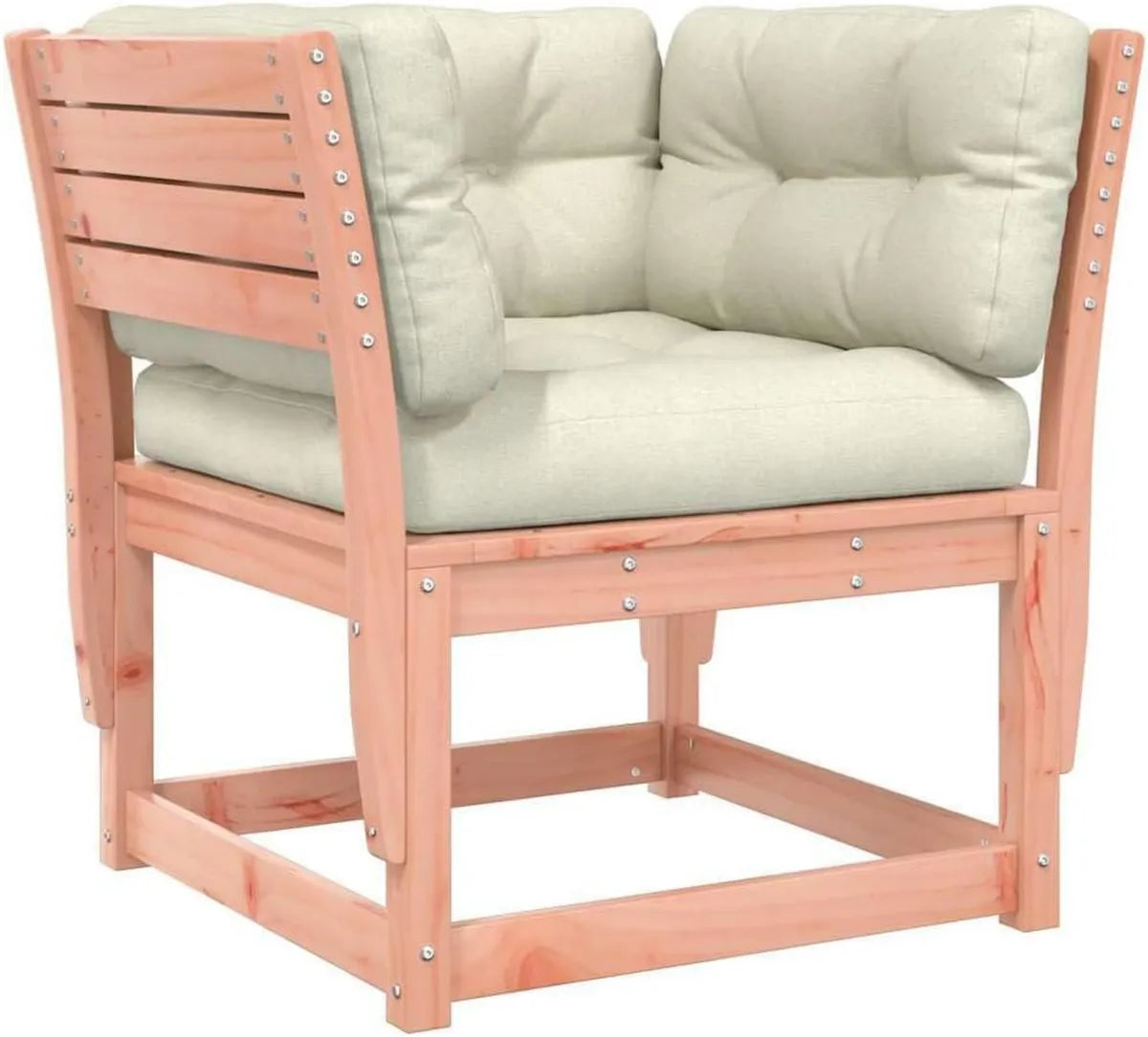 Poltrona da giardino in pino massello con braccioli e design a listelli per terrazza e outdoor