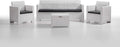 Set Salotto Nebraska in Polipropilene Bianco con Divano, Poltrone e Tavolino, 338x155x79 cm