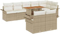 Set Divano da Giardino 9 Pezzi Beige in Polyrattan, Arredo Modulare per Esterni, Eleganza e Comfort