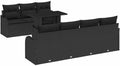 Set Divano da Giardino 8 Pezzi in Rattan Sintetico Nero, Modulare per Esterni, Arredo Lounge Moderna