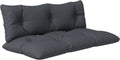 Cuscini per Pallet Outsunny Grigio Carbone 120x60 cm, Set di 2 per Schienale e Seduta, Imbottitura Spessa per Interno ed Esterno