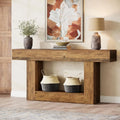 Tribesigns Consolle Ingresso 160 cm, Tavolo in Legno Rustico a 2 Livelli con Contenitore, Ideale per Soggiorno e Decorazioni