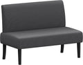 Divano Contemporaneo Tessile a 2 Posti con Gambe in Legno, Schienale Ergonomico, Senza Braccioli, per Soggiorno e Ufficio, Grigio