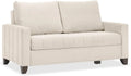 Divano Letto Matrimoniale Trasformabile 140x190 cm in Tessuto Beige con Cuscini Estraibili e Piedi in Legno