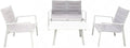 Ensemble da Giardino con Divano, Poltrone e Tavolino in Alluminio Bianco